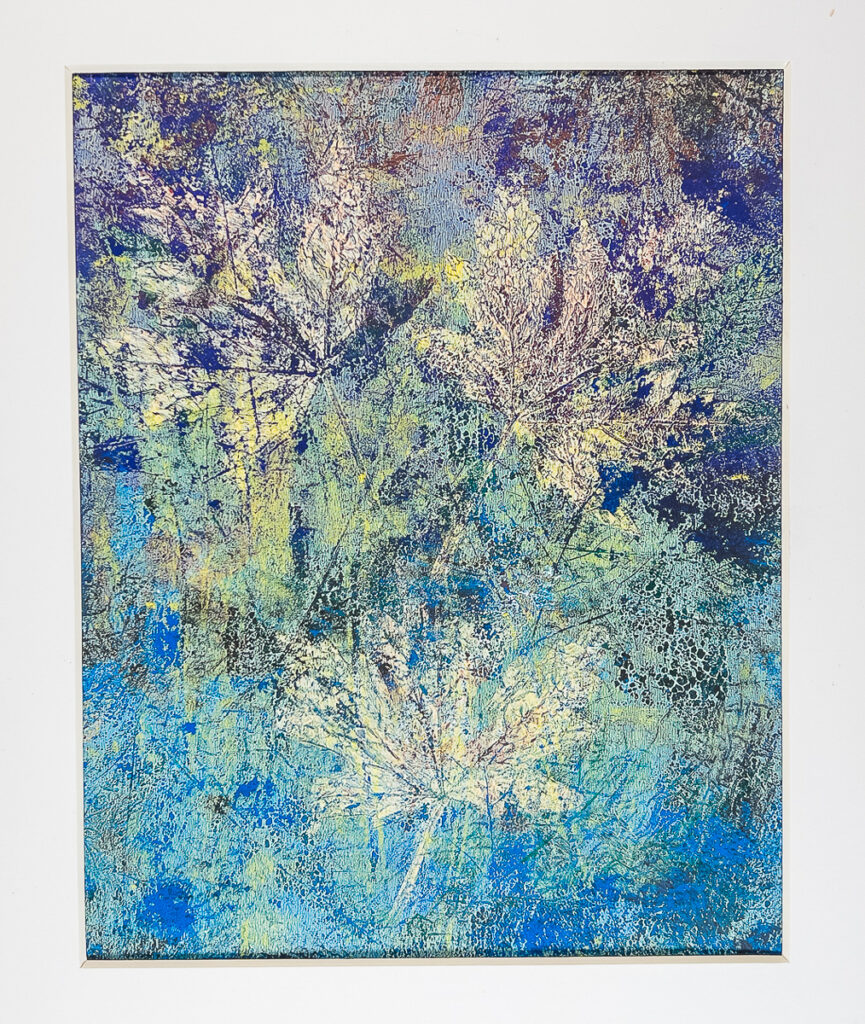 Puddle full of Leaves - monoprint